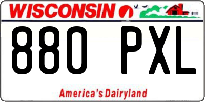 WI license plate 880PXL