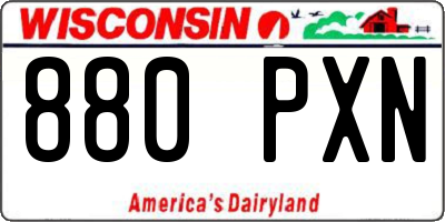 WI license plate 880PXN