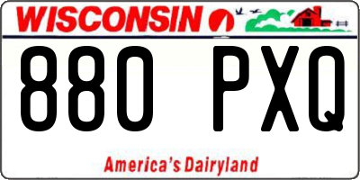 WI license plate 880PXQ