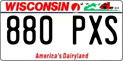 WI license plate 880PXS