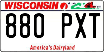 WI license plate 880PXT