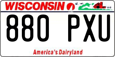 WI license plate 880PXU