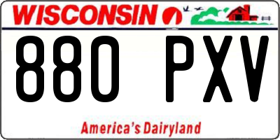 WI license plate 880PXV