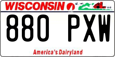 WI license plate 880PXW