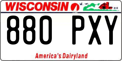 WI license plate 880PXY