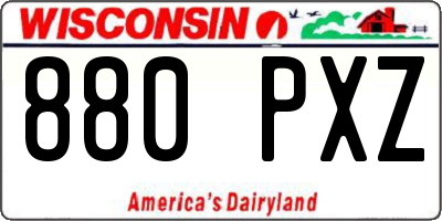 WI license plate 880PXZ