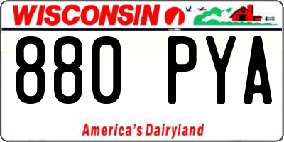WI license plate 880PYA