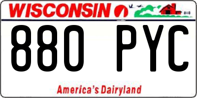 WI license plate 880PYC