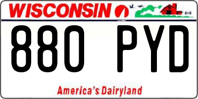 WI license plate 880PYD