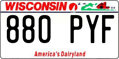 WI license plate 880PYF