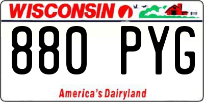 WI license plate 880PYG