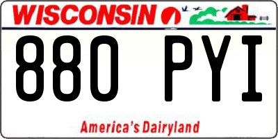 WI license plate 880PYI