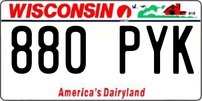 WI license plate 880PYK