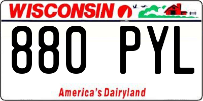 WI license plate 880PYL