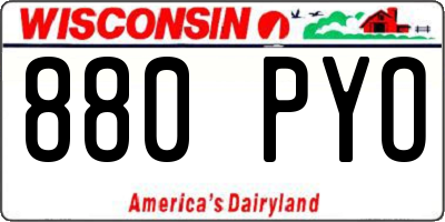 WI license plate 880PYO