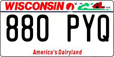 WI license plate 880PYQ