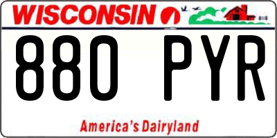 WI license plate 880PYR