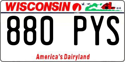 WI license plate 880PYS