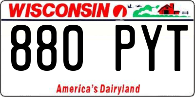 WI license plate 880PYT