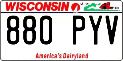 WI license plate 880PYV