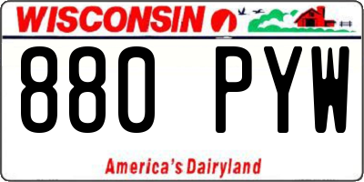 WI license plate 880PYW