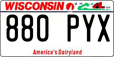 WI license plate 880PYX