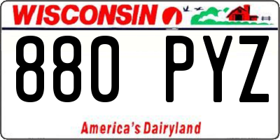 WI license plate 880PYZ