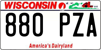WI license plate 880PZA
