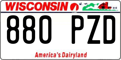 WI license plate 880PZD