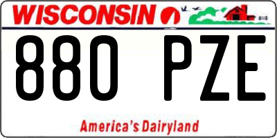 WI license plate 880PZE