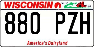 WI license plate 880PZH