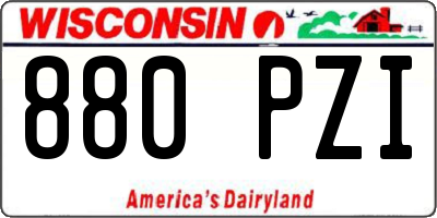 WI license plate 880PZI