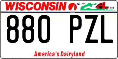 WI license plate 880PZL