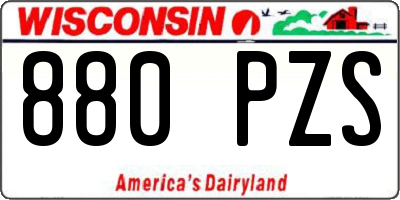 WI license plate 880PZS