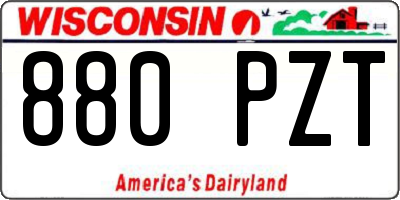 WI license plate 880PZT