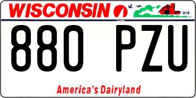 WI license plate 880PZU