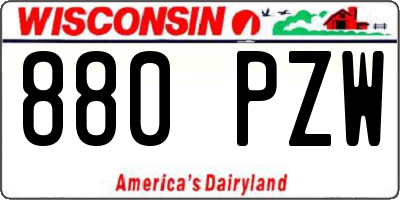 WI license plate 880PZW
