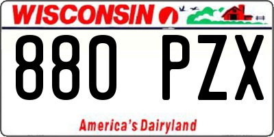 WI license plate 880PZX