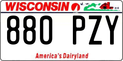WI license plate 880PZY