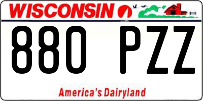WI license plate 880PZZ