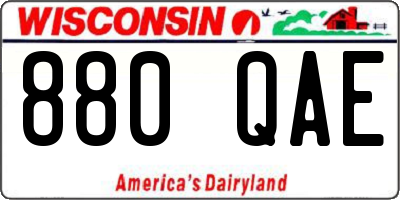 WI license plate 880QAE