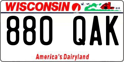 WI license plate 880QAK