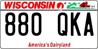WI license plate 880QKA