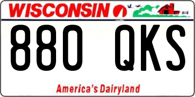 WI license plate 880QKS