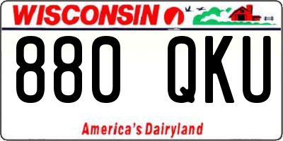 WI license plate 880QKU