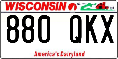 WI license plate 880QKX