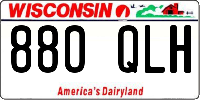 WI license plate 880QLH
