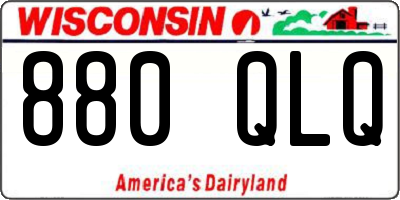 WI license plate 880QLQ