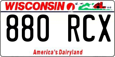 WI license plate 880RCX