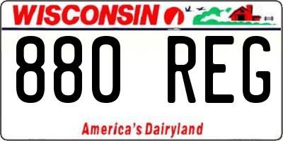WI license plate 880REG